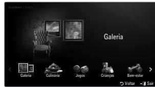 SAMSUNG LE46B750U1W - Utilizar a aplicacao Content Library - 1
