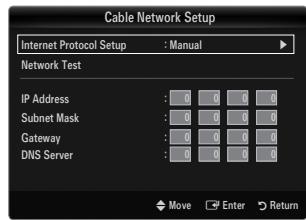 SAMSUNG LE46B750U1W - Cable Network Setup-Manual - 1