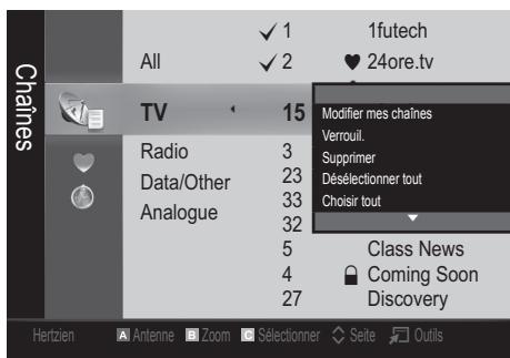 SAMSUNG LE46C650 - Mes chaînes - 1