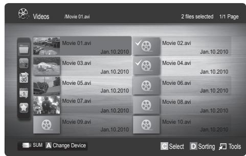SAMSUNG LE46C650 - Playing the video / music / photo file group - 1