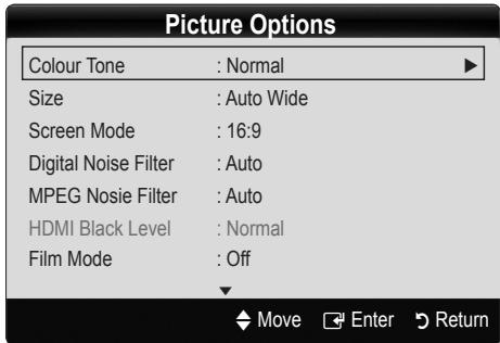 SAMSUNG LE46C650 - Picture Options - 2