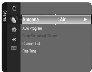 SAMSUNG LN26B360 - Air: Air antenna signal. / Cable: Cable antenna signal. / Auto: Air and Cable antenna signals - 1