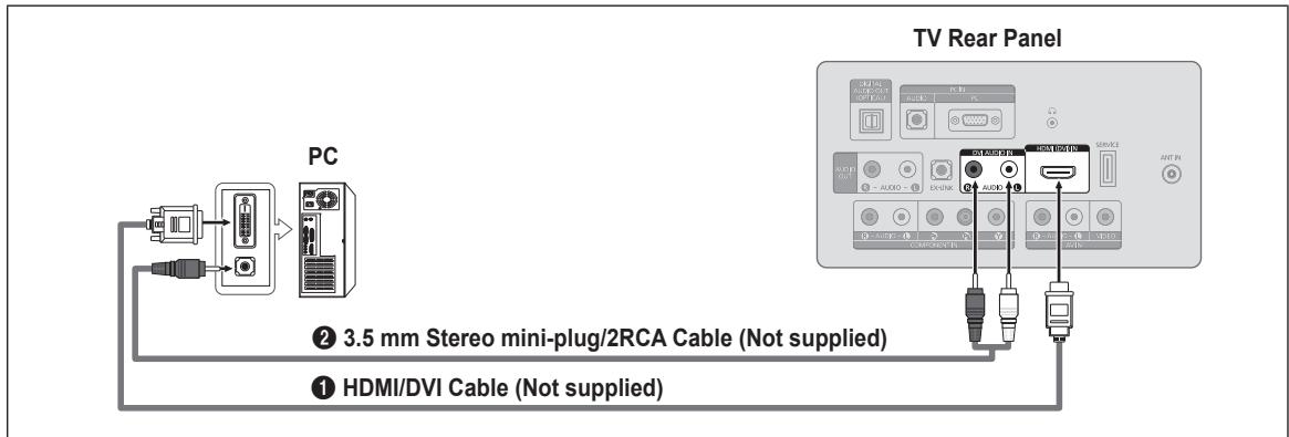 SAMSUNG LN26B360 - Using an HDMI/DVI Cable - 1