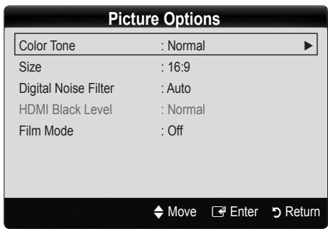 SAMSUNG LN26C350D1D - Picture Options - 2