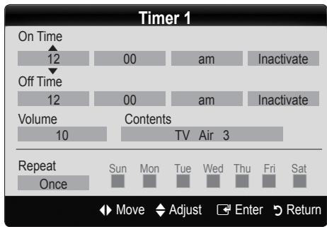 SAMSUNG LN26C350D1D - Setting the On/Off Timer - 2