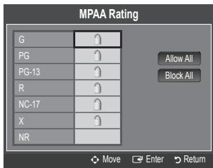 SAMSUNG LN40B610 - MPAA Rating - 1