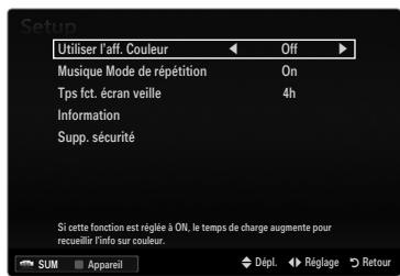 SAMSUNG LN40B610 - Utilisation du menu setup - 2