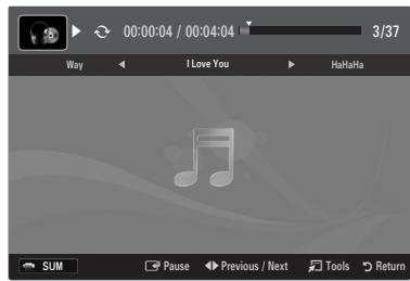SAMSUNG LN40B610 - Playing a music file - 1