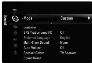 SAMSUNG LN40B610 - Mode  Standard / Music / Movie / Clear Voice / Custom - 1