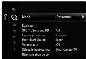 SAMSUNG LN40B610 - Mode → standard / musique / cinéma / voix claire / personnel - 1