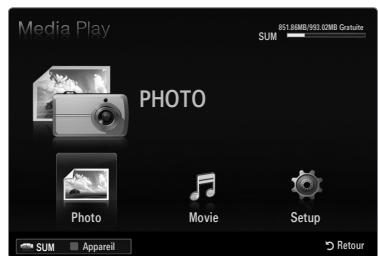 SAMSUNG LN40B610 - Entrée dans le menu media play (USB) - 1
