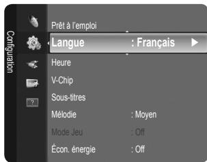 SAMSUNG LN46B550K1F - Configuration du menu de configuration - 1