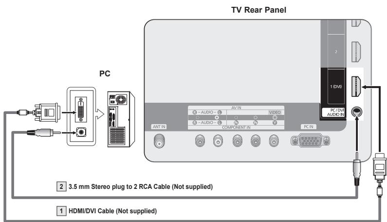 SAMSUNG PN50B850Y1F - □ Using an HDMI/DVI Cable - 1