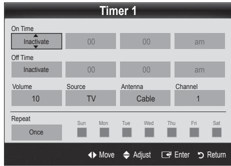 SAMSUNG PN50C6400 - Setting the On / Off Timer - 2