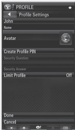 SAMSUNG PN58B850Y1F - Using the Profile Widget - 2