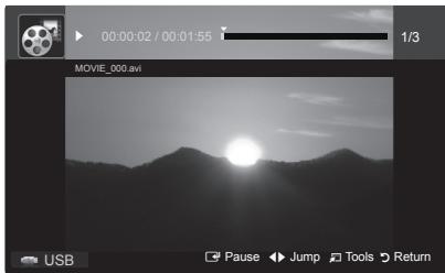 SAMSUNG PN58B850Y1F - □ Playing a movie file - 1