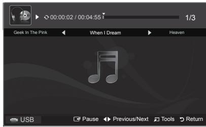 SAMSUNG PN58B850Y1F - □ Playing a music file - 1