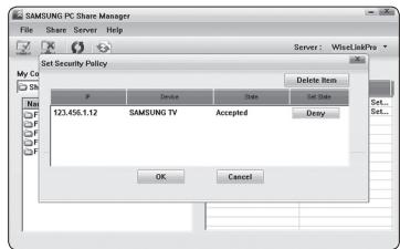 SAMSUNG PN58B850Y1F - Setting the Access Permission - 1