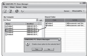 SAMSUNG PN58B850Y1F - Sharing a Folder - 3