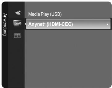Media Play (USB) Anwendung Anynet* (HDMI-CEC)