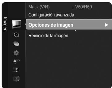 Matiz (V/R) : V50/R50 Configuración avanzada Opciones de imagen Reinicio de la imagen