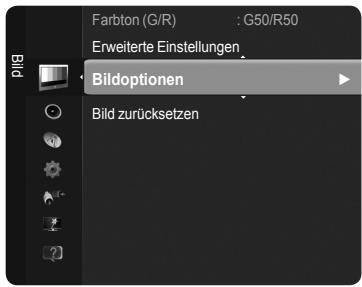 Farbton (G/R) : G50/R50 Erweiterte Einstellungen Bildoptionen Bild zurücksetzen