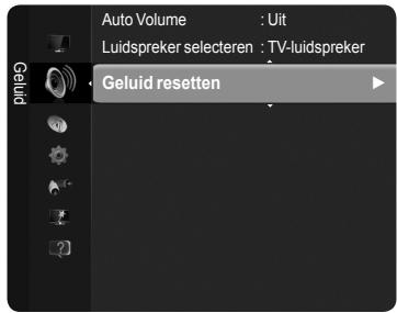 Auto Volume : Uit Luidspreker selecteren : TV-luidspreker Geluid resetten