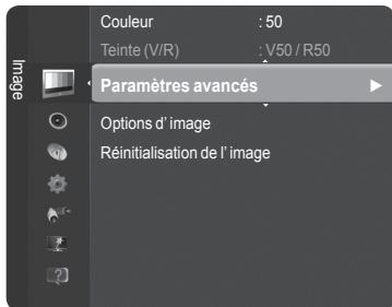 Couleur : 50 Teinte (V/R) : V50 / R50 Paramètres avancés Options d' image Réinitialisation de l' image