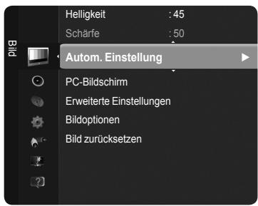 Helligkeit : 45 Scharfe : 50 Autom. Einstellung PC-Bildschirm Erweiterte Einstellungen Bildoptionen Bild zurücksetzen
