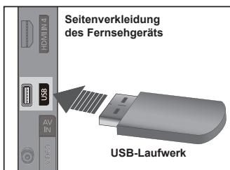 Seitenverkleidung des Fernsehgeräts USB-Laufwerk