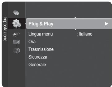 Plug & Play Lingua menu : Italiano Ora Trasmissione Sicurezza Generale