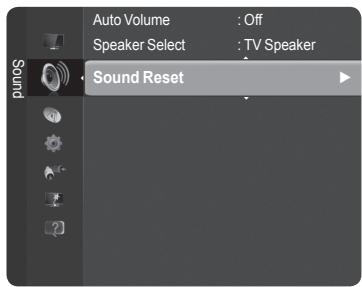 Sound Auto Volume : Off Speaker Select : TV Speaker Sound Reset