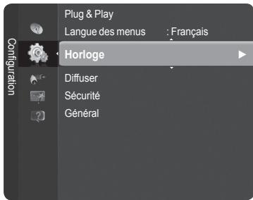 Plug & Play Langue des menus : Français Horloge Diffuser Sécurité Général