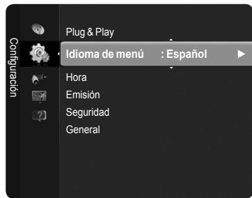 Plug & Play Idioma de menú : Español Hora Emisión Seguridad General