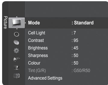 SAMSUNG PS50B560T7P - Viewing the Menus - 2