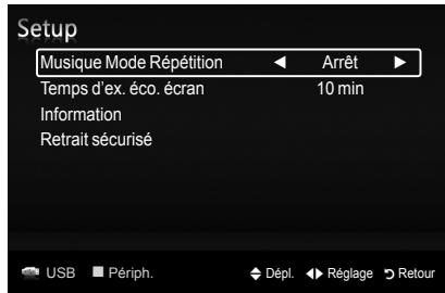 SAMSUNG PS50B560T7P - Utilisation du menu Configuration - 2