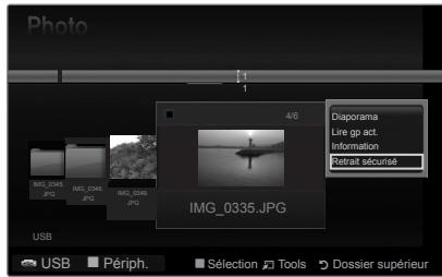 SAMSUNG PS50B560T7P - Retrait d'une unité de stockage USB en toute sécurité - 1