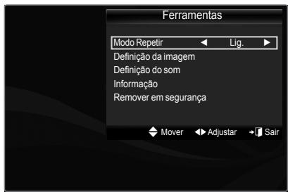 SAMSUNG PS50B560T7P - - Menu de ferramentas de reprodução de datasicas - 1