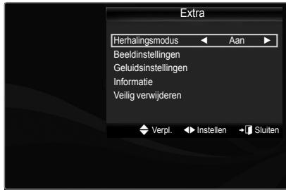 SAMSUNG PS50B560T7P - Het menu Extra bij het afspelen van muziek - 1