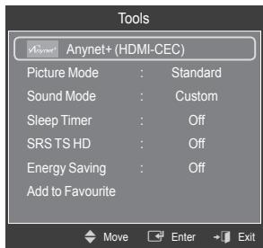 SAMSUNG PS50B560T7P - Using the TOOLS Button - 2