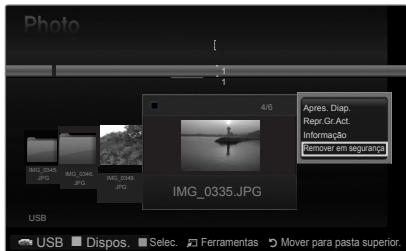 SAMSUNG PS50B560T7P - Retirar um dispositivo de memória USB com segurarca - 1