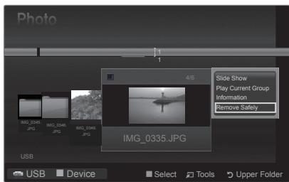 SAMSUNG PS50B560T7P - □ Removing a USB Memory Device Safely - 1