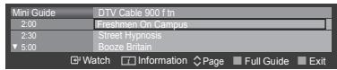 Mini Guide 2:00 2:30 5:00 DTV Cable 900 f tn Freshmen On Campus Street Hypnosis Booze Britain Watch Information Page Full Guide Exit