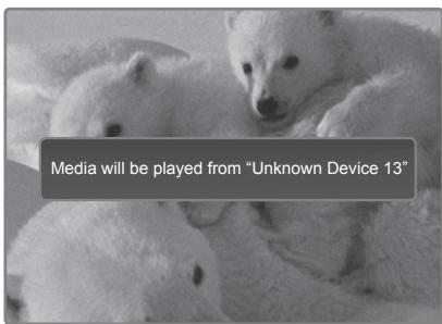 Media will be played from "Unknown Device 13"