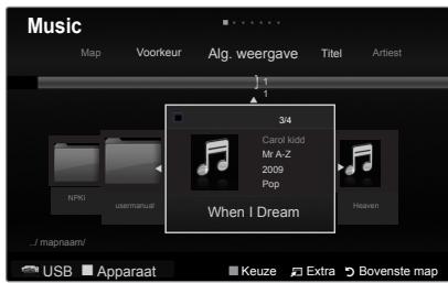 Music Map Voorkeur Alg. weergave Titel Artiest 3/4 Carol kidd Mr A-Z 2009 Pop When I Dream NPKI usermanual Heaven J: mapnaam/ USB Apparaat Keuze Extra Bovenste map
