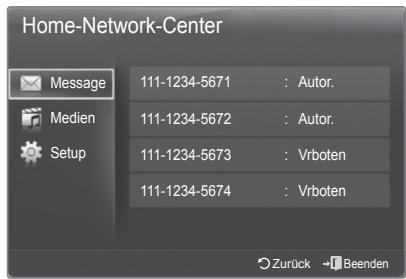 Home-Network-Center Message 111-1234-5671 : Autor. Medien 111-1234-5672 : Autor. Setup 111-1234-5673 : Vrboten 111-1234-5674 : Vrboten