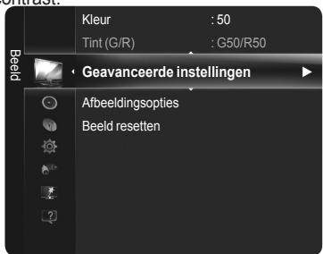 Kleur : 50 Tint (G/R) : G50/R50 Beeld Geavanceerde instellingen Afbeeldingsopties Beeld resetten