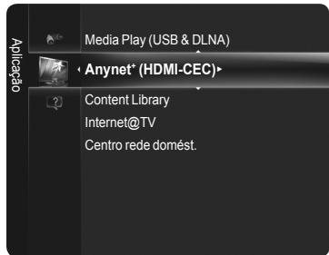 Media Play (USB & DLNA) • Anynet* (HDMI-CEC)> Content Library Internet@TV Centro rede domést.