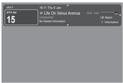 abc1 DTV Air 15 18:11 Thu 6 Jan Life On Venus Avenue Unclassified No Detail Information 18:00 ~ 6:00 Watch Information