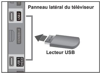 Panneau latéral du téléviseur Lecteur USB